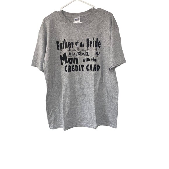 Father Of The Bride Graphic T-Shirt Large Gildan Ultra Cotton Gray - Picture 1 of 4